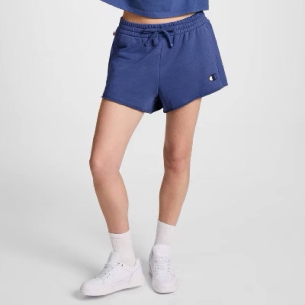 NWOT Champion Women's French Terry Pull-On
Shorts - Blue Large